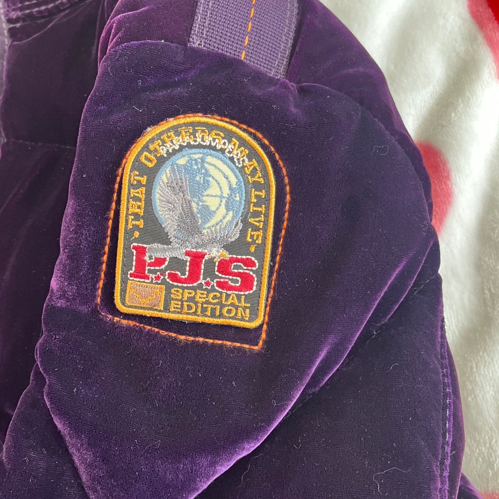 Flash Sale!Parajumpers Purple Velvet Fur Trimmed Hood Long Bear Down Puffer